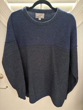 Kerry Traditions men’s wool blue, two-tone textured sweater XL